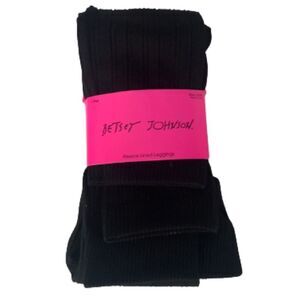 Betsey Johnson Fleece Lined Warm Leggings Black Size: Small Medium S/M NWT